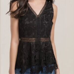 Francesca's Lace Peplum Tunic Size Small